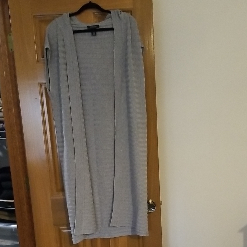 White House Black Market Light Gray Open-Front Cardigan XS